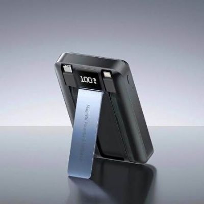 Picture of MKB PK81 Magnetix PowerBank 10000mAH, Wireless Charging, PowerDelivery 22.5W,Charging Stand,MagSafe -Black