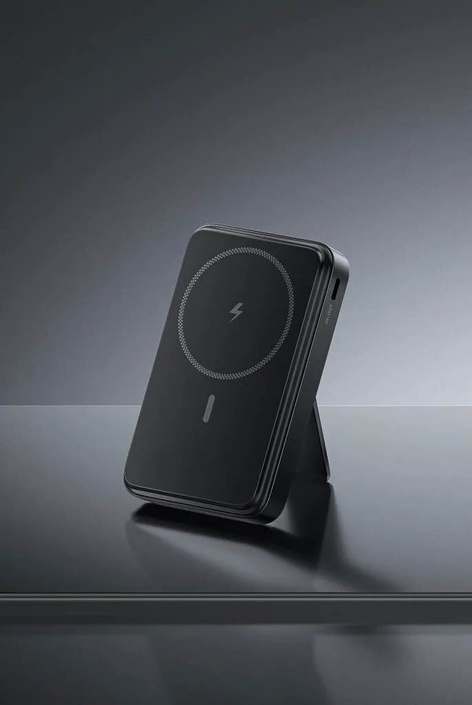 Picture of MKB PK81 Magnetix PowerBank 10000mAH, Wireless Charging, PowerDelivery 22.5W,Charging Stand,MagSafe -Black
