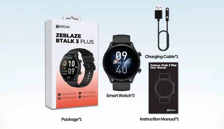 Picture of Zeblaze Btalk 3 Plus Voice Calling Smart Watch for Men and Ladies -Black