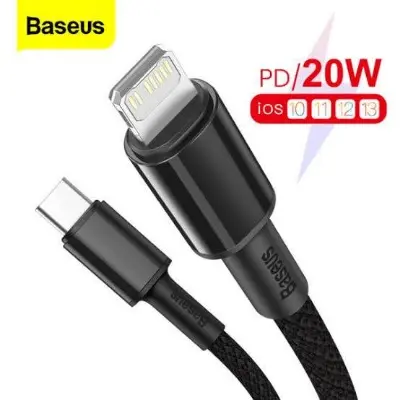 Picture of Baseus High Density Braided Type-C to iP PD 20W Lightning Data Cable -Black