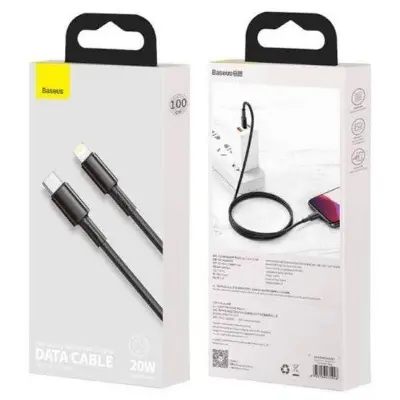 Picture of Baseus High Density Braided Type-C to iP PD 20W Lightning Data Cable -Black