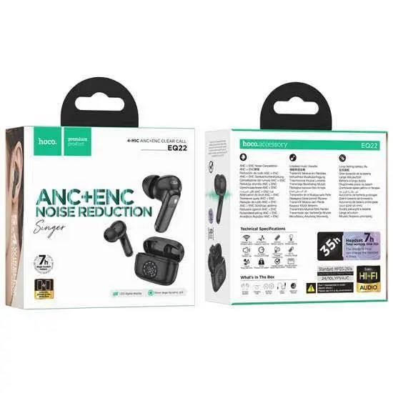 Picture of Hoco EQ22 Singer True Wireless ANC+ENC Noise Reduction BT Earbuds -Black
