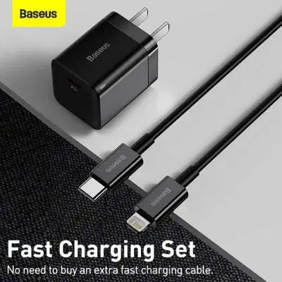 Picture of Baseus 20W Super Si USB C to Lightning Charger For iP -Black