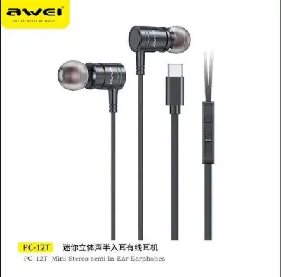 Picture of Awei PC-12T USB-C Wired Earphone -Black