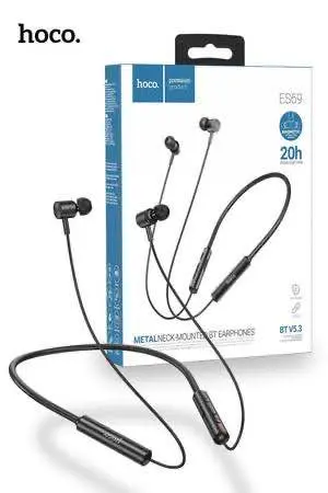 Picture of Hoco ES69 Platinum Bluetooth Neckband 20hrs Battery -Black
