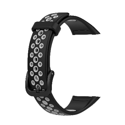 Picture of Huawei Honor Band 6 Smart watch Strap Premium Belt Solid Color Wristband Soft Replacement Sport Bracelet Strap (Black & Ash,Freesize)