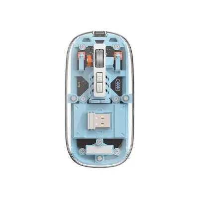 Picture of WiWU rechargeable Transparent Mouse Crystal Magnetic Wireless Mouse -Blue