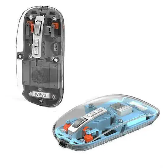 Picture of WiWU rechargeable Transparent Mouse Crystal Magnetic Wireless Mouse -Blue