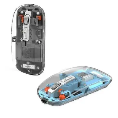 Picture of WiWU rechargeable Transparent Mouse Crystal Magnetic Wireless Mouse -Blue