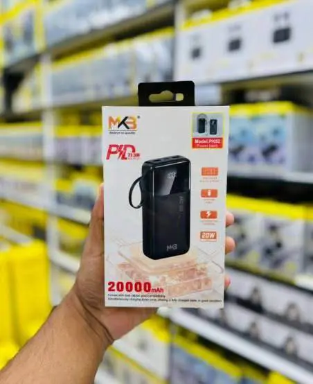 Picture of MKB PK52 PD 22.5W 20000mah Power Bank with extra Holder -Black