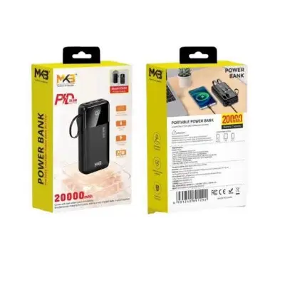 Picture of MKB PK52 PD 22.5W 20000mah Power Bank with extra Holder -Black