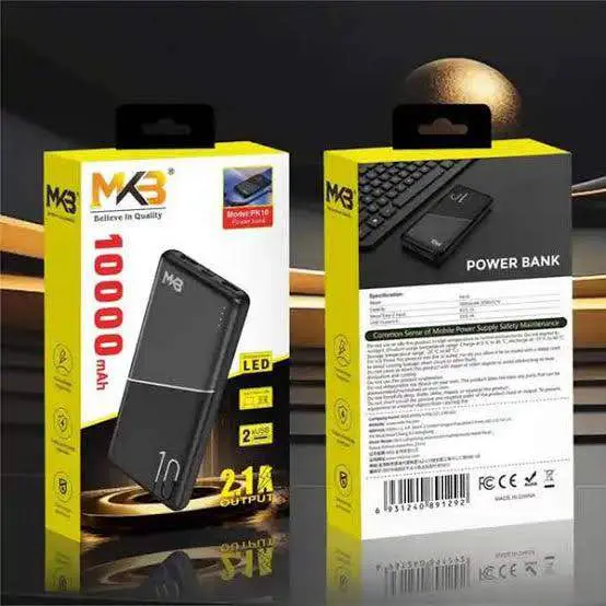 Picture of MKB PK10 2.1A 10000mah Power Bank -Black