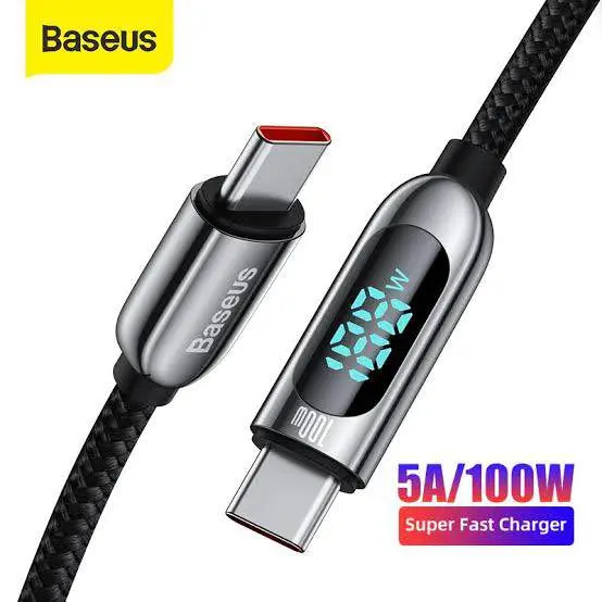 Picture of Baseus Display Fast Charging Data Cable Type-C to Type-C 100W -Black