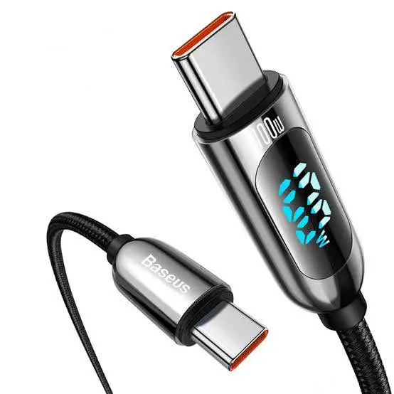 Picture of Baseus Display Fast Charging Data Cable Type-C to Type-C 100W -Black