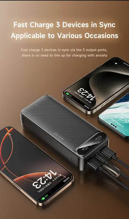 Picture of Awei PA-12 30000mAh Fast Charging Power Bank -Black