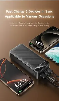 Picture of Awei PA-12 30000mAh Fast Charging Power Bank -Black