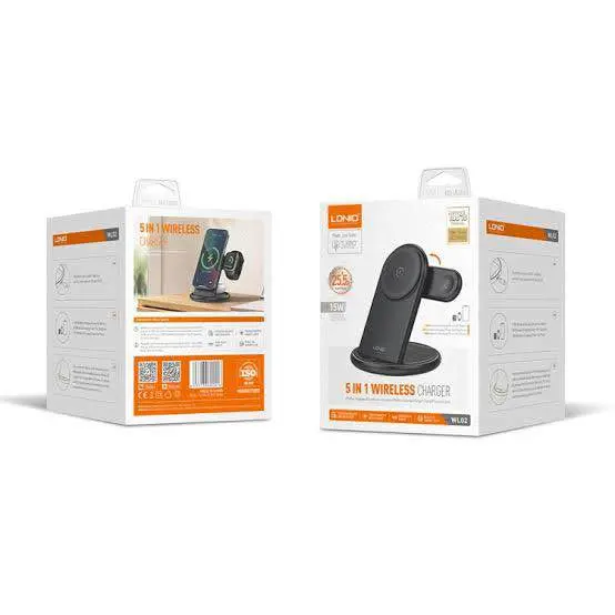 Picture of LDNIO WL02 5 IN 1 Desktop Wireless Charging Station -Black