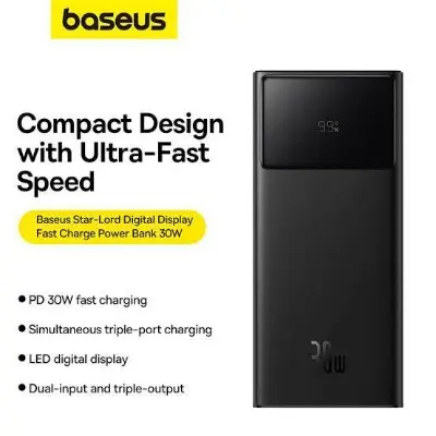 Picture of Baseus Star Lord 30000mAh 30W Digital Display Fast Charging Power Bank -Black