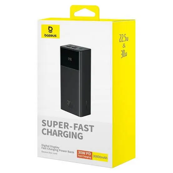 Picture of Baseus Star Lord 30000mAh 30W Digital Display Fast Charging Power Bank -Black