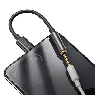 Picture of Baseus L54 Type C to 3.5mm Aux Female Adapter Audio Adapter Type-C to 3.5mm Jack Headphone Type-C Audio Converter Adapter (Black)