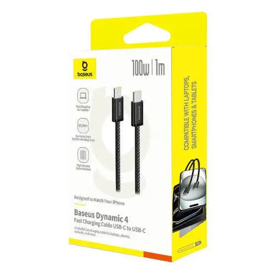 Picture of Baseus PD Cable Dynamic Series 4 For Iphone 15 16 Macbook Samsung Pixel 100w Fast Charging Type-c to Type-c Cable 1M