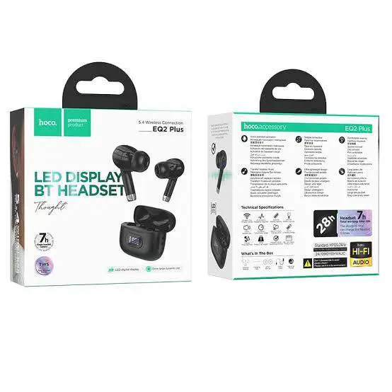 Picture of HOCO. EQ2 Plus Wireless Headphones with Charging Case (BT v5.4) -Black