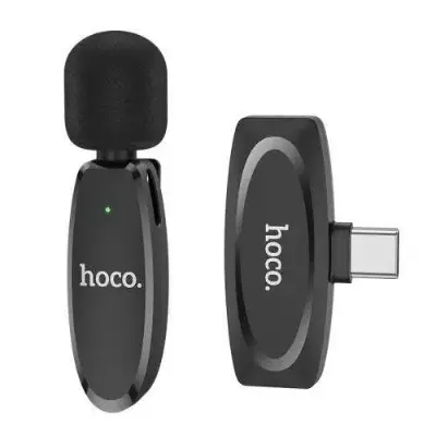 Picture of Hoco L15 Type-C Crystal Lavalier Wireless Digital Microphone -Black