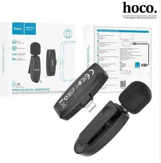 Picture of Hoco L15 Lavalier Wireless Microphone iPhone -Black