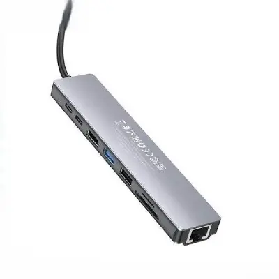 Picture of Hoco DUP09 8-in-1 Docking Hub Converter Adapter -Black
