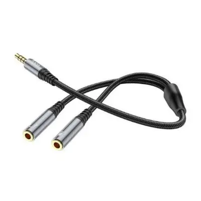 Picture of Hoco UPA21 Audio Adapter Cable For 3.5mm Female to 3.5mm 2 Male -Black