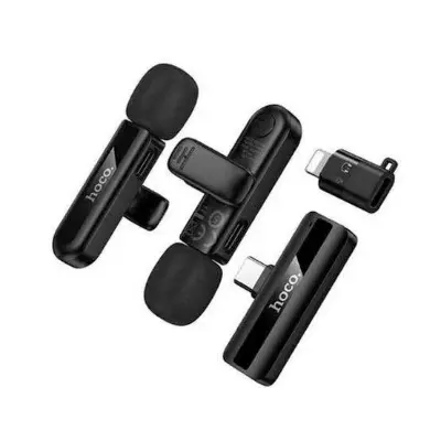 Picture of Hoco L20A Fair Dual Mic Lavalier Wireless Microphone -Black