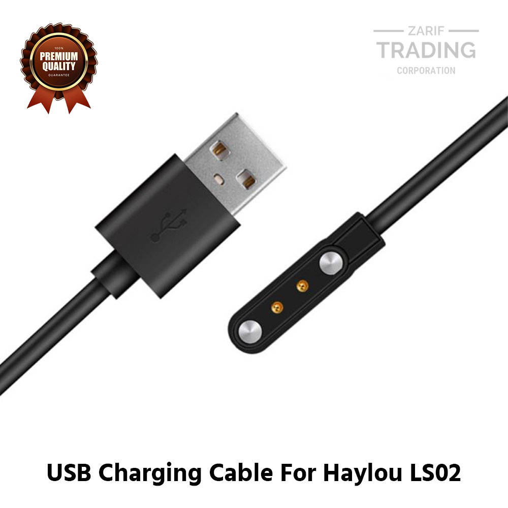 Picture of Haylou Solar LS02 Magnetic Charging Cable High Quality USB Charger Cable USB Charging Cable Dock Bracelet Charger for Haylou Solar LS02 Smart Watch (Black)