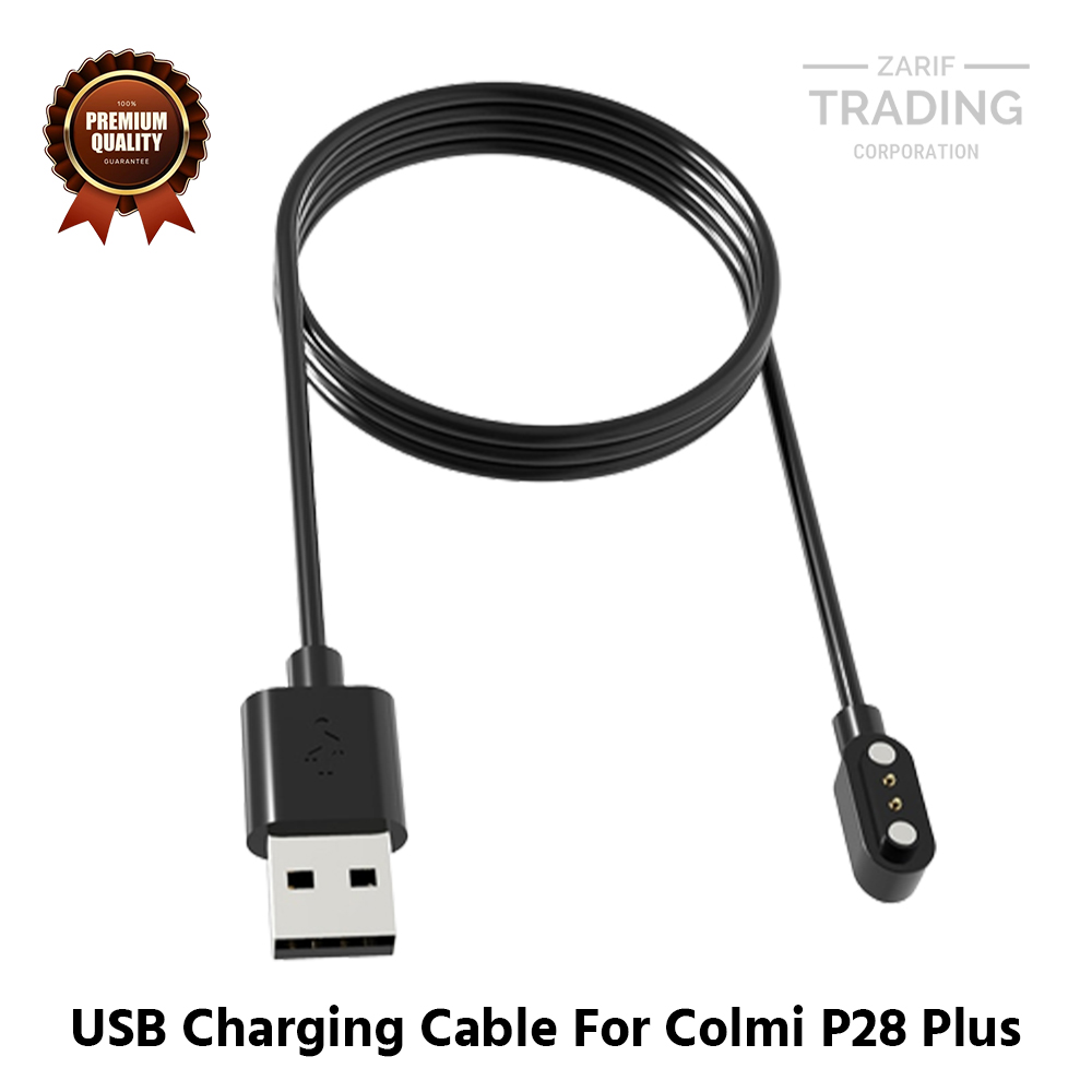 Picture of Colmi P28 Plus Magnetic Charging Cable High Quality USB Charger Cable USB Charging Cable Dock Bracelet Charger for Colmi P28 Plus Smart Watch (Black)