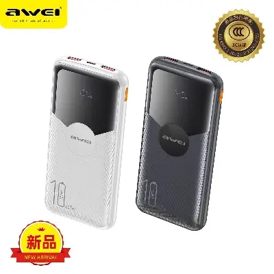 Picture of Awei P63K Power Bank 10000mAh 22.5W Fast Charging Power Bank – Price in Bangladesh -Black