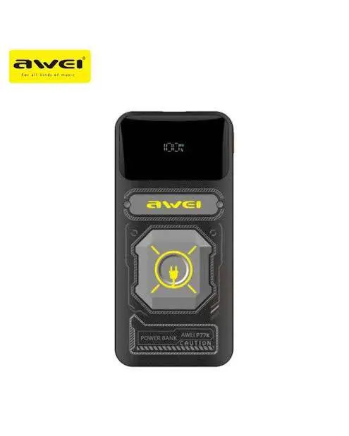Picture of Awei Powerbank 10000mAh 22.5W P77K Integrated Cable -Black