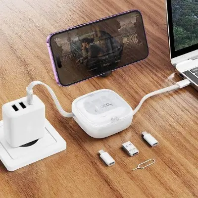 Picture of Hoco U140 Retractable Charging Data Cable Set -Black