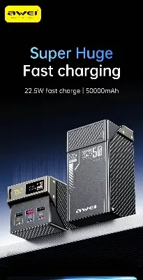 Picture of Awei PA33 50000mAh 22.5W PowerBank -Black