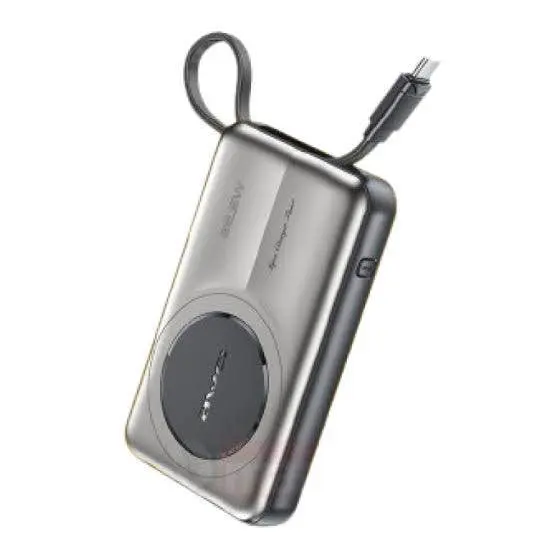 Picture of Awei PA22 10000mAh 22.5W Wireless Built-in Type Cable Power Bank -Black
