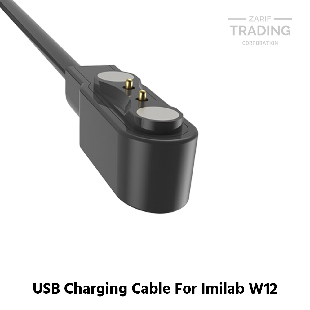 Picture of Imilab W12 Magnetic Charging Cable High Quality USB Charger Cable USB Charging Cable Dock Bracelet Charger for Xiaomi Imilab W12 Smart Watch (Black)