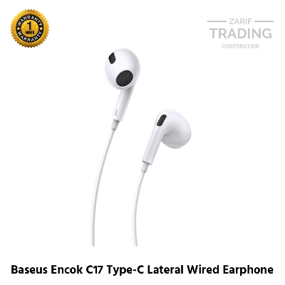 Picture of Baseus Encok C17 Type-C Lateral In-ear Wired Headset With Mic Earphone Headphone (White)
