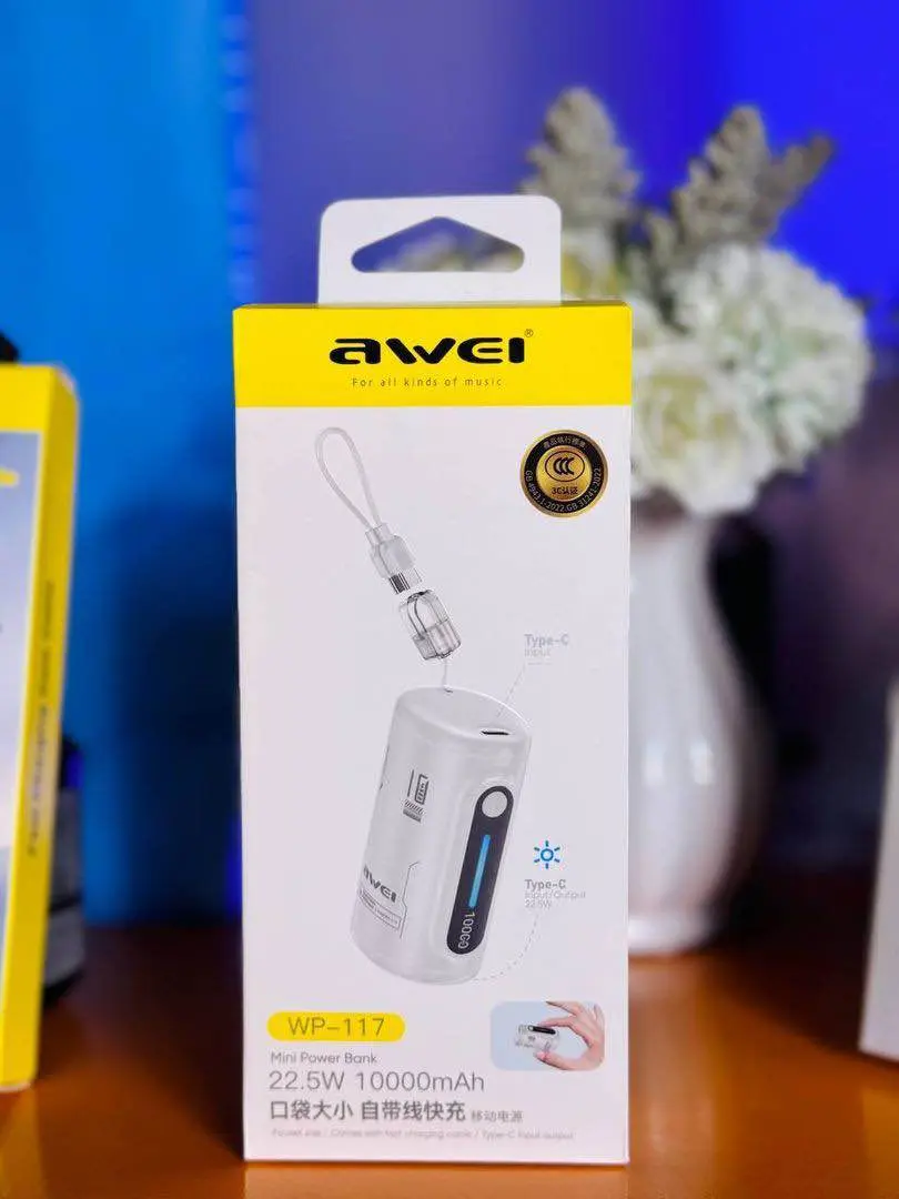 Picture of Awei pocket Power Bank WP-117 22.5w (10000mah) -Black