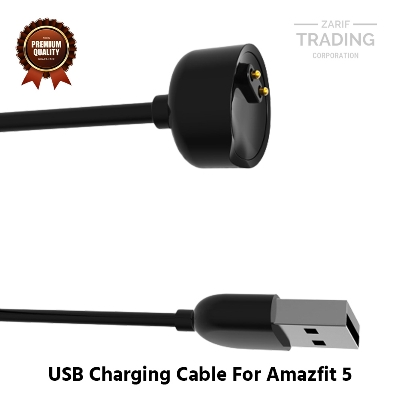 Picture of Amazfit Band 5 Magnetic Charging Cable High Quality USB Charger Cable USB Charging Cable Dock Bracelet Charger for Amazfit Band 5 Smart Watch (Black)
