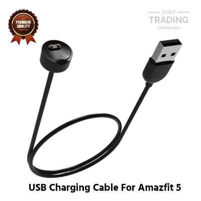 Picture of Amazfit Band 5 Magnetic Charging Cable High Quality USB Charger Cable USB Charging Cable Dock Bracelet Charger for Amazfit Band 5 Smart Watch (Black)