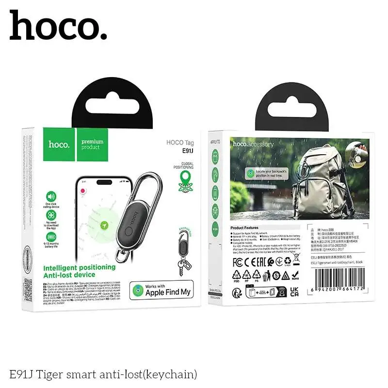 Picture of HOCO E91J Smart Anti-lost Device Keychain -Black