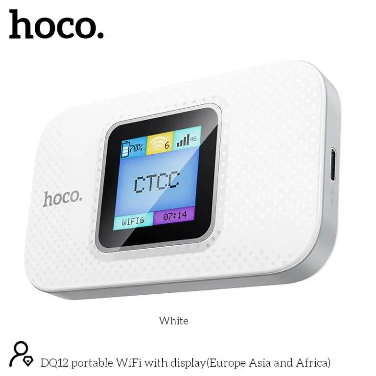 Picture of DQ12 Mobile Portable WiFi Router | 10-Hour Battery | Connects 6 Users -White