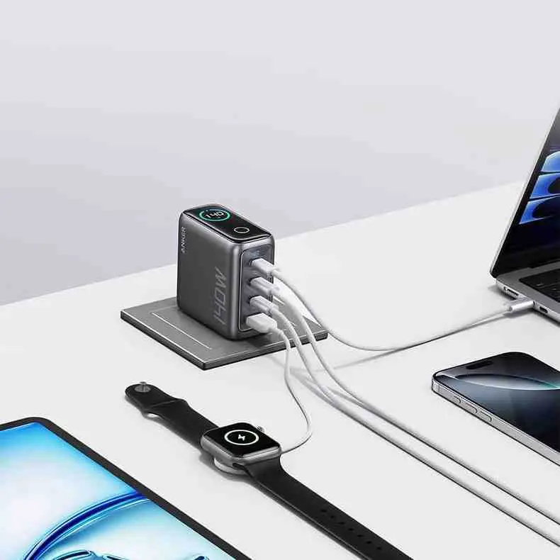 Picture of Anker Zolo 140W 4-Port Multi Device Charging GaN Power Adapter With Type-C Cable