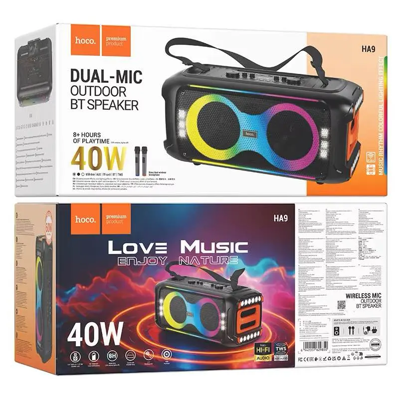 Picture of Hoco HA9 Kayman Dual-Mic Outdoor Wireless Speaker -Black