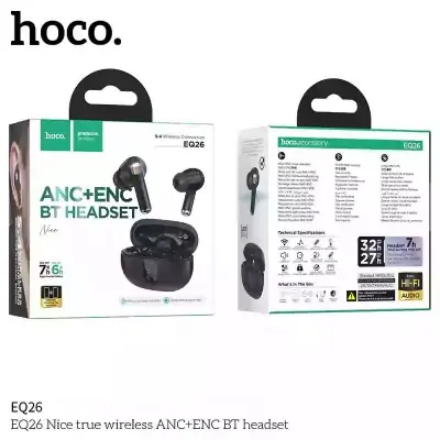 Picture of Hoco EQ26 Nice true wireless ANC+ENC BT headset Earbuds -Black
