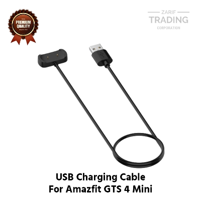 Picture of Amazfit GTS 4 Mini Magnetic Charging Cable High Quality USB Charger Cable USB Charging Cable Dock Bracelet Charger for Amazfit GTS 4 Mini Smart Watch (Black)