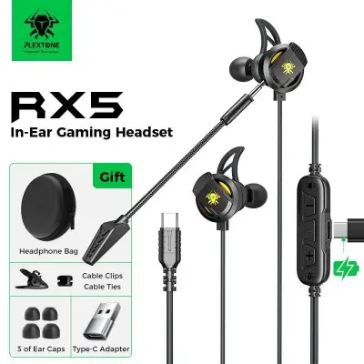 Picture of Plextone Rx5 Refire Type-c Gaming Wired Headphone -Black